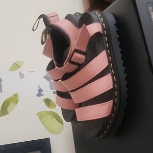 Dr. Martens Pink and Black Strappy Sandals
